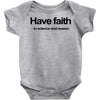 have faith in science and reason t shirt medium funny atheism religion Baby Onesie