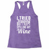 i tried jogging but i kept spilling my wine Racerback Tank