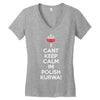 i can't keep calm i'm polish kurwa poland Women's V-Neck T-Shirt