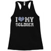 i love my soldier navy camouflage Racerback Tank