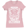 Never Underestimate Dog Rescuer Who Was Born October Ladies Fitted T-Shirt