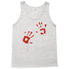 bloody hand print funny zombie kill undead blood horror killer Tank Top