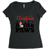 christmas dogs and paws Women's Triblend Scoop T-shirt