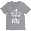 You Cant Scare Me I am Biker Papa V-Neck Tee