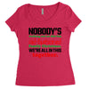 nobody's walking out on this fun old fashioned family christmas we're Women's Triblend Scoop T-shirt