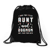 i have two titles aunt and dogmom and i rock them both Drawstring Bags
