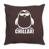 penguin chillax funny new Throw Pillow