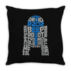r2d2 typography Throw Pillow