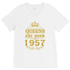 queens are born in 1957 V-Neck Tee