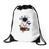 who loves papillon Drawstring Bags