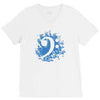 bass clef in blue V-Neck Tee
