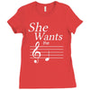 she wants the d black Ladies Fitted T-Shirt