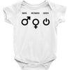 man woman geek symbols Baby Onesie