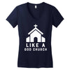 Like A God Church Women's V-Neck T-Shirt