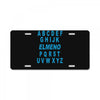 alphabet abc elemno License Plate