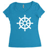 steering wheel sail boat funny Women's Triblend Scoop T-shirt