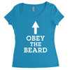 obey the beard funny Women's Triblend Scoop T-shirt