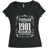 vintage made in 1981 perfectly aged a living legend Women's Triblend Scoop T-shirt