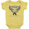 my hero is now my angel stomach cancer awreness Baby Bodysuit