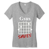 gsus saves chord Women's V-Neck T-Shirt