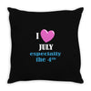 i love july especially the 4th Throw Pillow