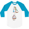 Cute Unicorn and Happy Cupcake 3/4 Sleeve Shirt