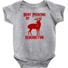 deer hunter body piercing by remington black tee shotgun rifle hunting Baby Onesie
