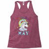 unicorns are born in may cute unicorn Racerback Tank