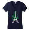 paris script eiffel tower french france Women's V-Neck T-Shirt