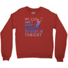 my cat and i stay in tonight Crewneck Sweatshirt