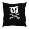 pig bacon cross bones pirate Throw Pillow