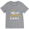 kings are born in october V-Neck Tee