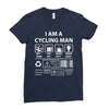 I Am A Cycling Man white letter Ladies Fitted T-Shirt