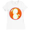 Kid Goku Saiyan With Dragon Ball 4 Star Ladies Fitted T-Shirt