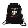 my boxer is my valentine1 Drawstring Bags