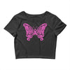 breast cancer butterfly Crop Top