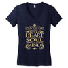love the lord your god heart soul mind Women's V-Neck T-Shirt