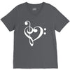 music heart rock baseball V-Neck Tee