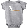 unicorn scooting on the floor Baby Onesie