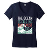 the ocean is calling Women's V-Neck T-Shirt