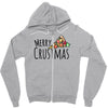 merry crustmas christmas pizza Zipper Hoodie