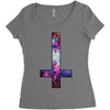 inverted galaxy cross funny  religion banter space fashion new Women's Triblend Scoop T-shirt