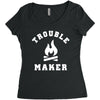 Trouble Maker Women's Triblend Scoop T-shirt