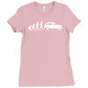 evolution of man classic car Ladies Fitted T-Shirt