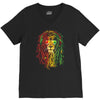 new! men's rasta vibe lion V-Neck Tee