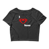 i love heart bass guitar music Crop Top