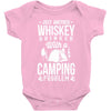 whiskey and camping! Baby Bodysuit