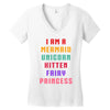 i am a mermaid unicorn kitten fairy princess Women's V-Neck T-Shirt