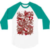 rood en wit 3/4 Sleeve Shirt