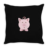 cute surprised pig pig Throw Pillow